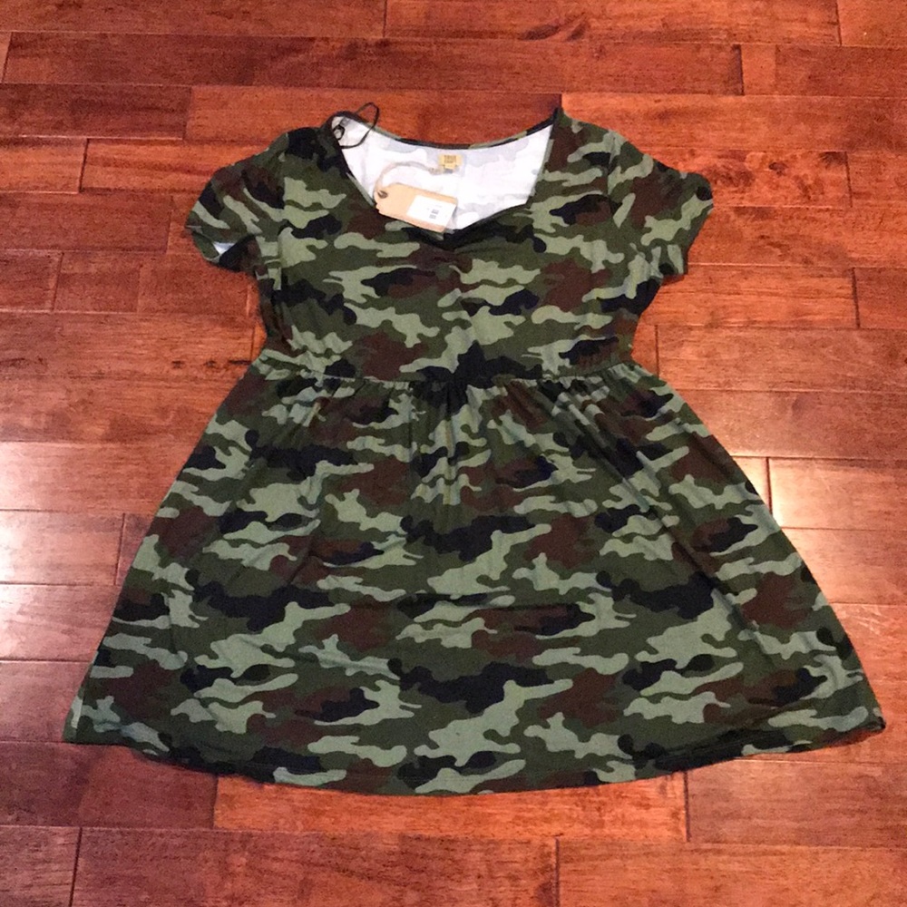 True craft camouflage babydoll dress